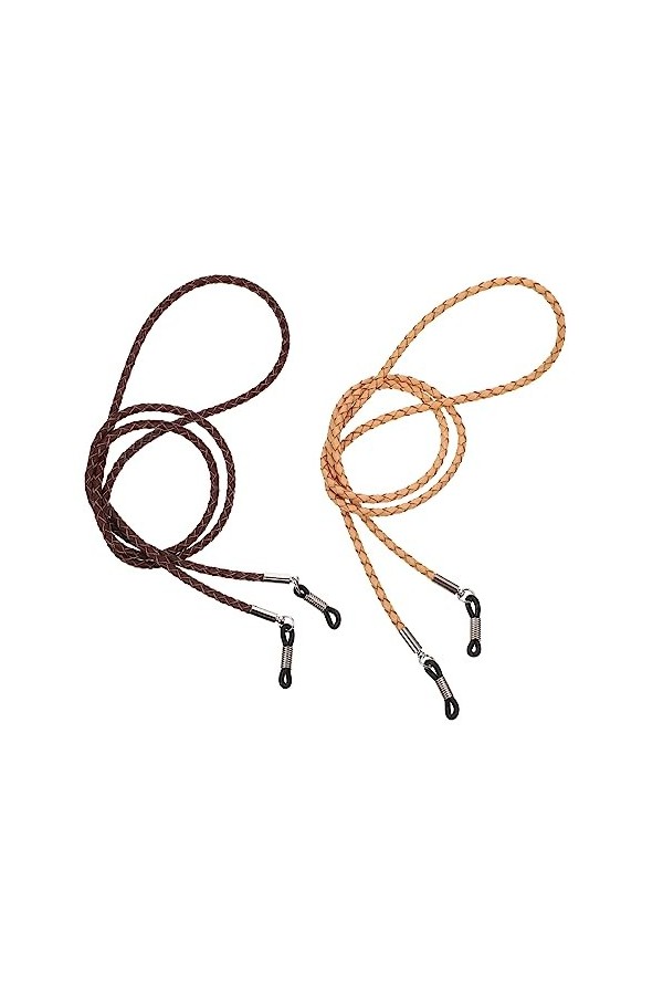 DOITOOL 2 Pièces Lanière De Lunettes Sangle De Lunettes De Sport Cordons De Lunettes Sangle De Lunettes En Cuir De Vache A007