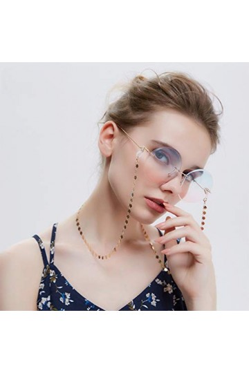 EXCEART Lanière Perlée 2Pcs Lunettes Chaîne Lunettes de Soleil Sangle Porte-Cordons Anti-Dérapant Collier Chaîne Lunettes Lan