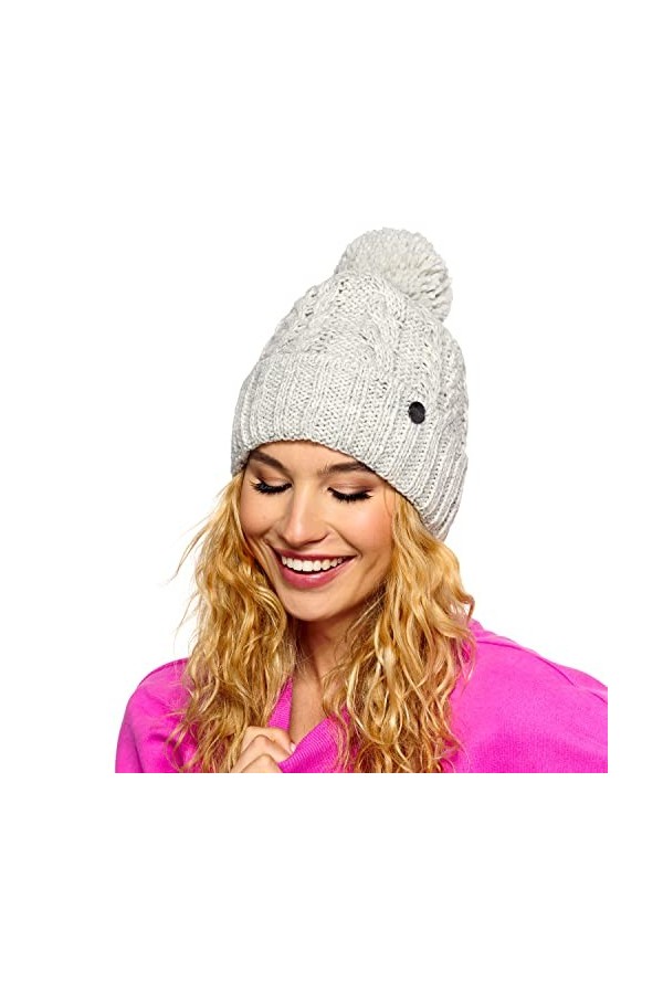 EliMeli Bonnet dhiver chaud en tricot avec pompon - Pour femme - Fabriqué dans lUE - Couleur au choix 19005 - Bleu - Taille