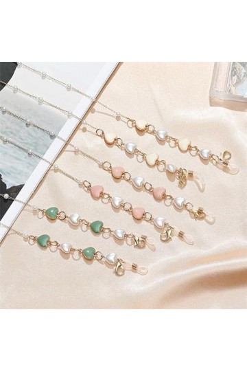 YOGAYE Masque Chaînes Coloré Amour Forme Écouteur Anti-Perdu Corde Chaîne Lunettes De Soleil Longes Bohême Perle Perlé Lunett