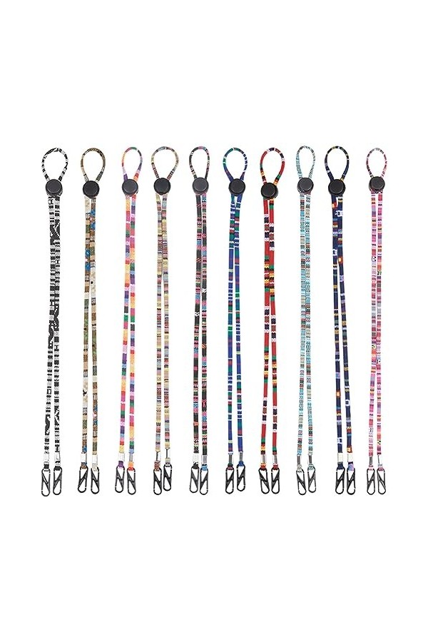 GORGECRAFT 10 Couleurs Réglable Chapeau Sangle Clips Chapeaux Menton Cordon Élastique Cou Sangles pour Lunettes Porte-Visage 