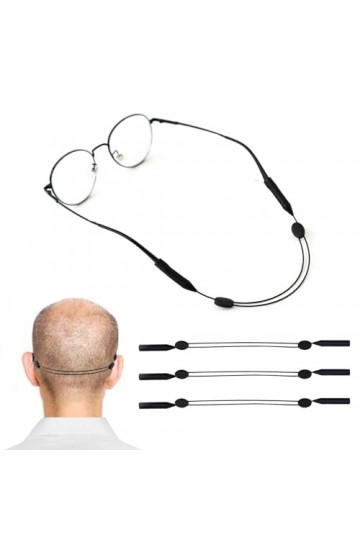 Lot de 3 sangles de lunettes de sport, cordon de lunettes réglable, support de lunettes de soleil en silicone antidérapant, s