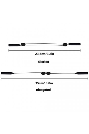 Lot de 3 sangles de lunettes de sport, cordon de lunettes réglable, support de lunettes de soleil en silicone antidérapant, s