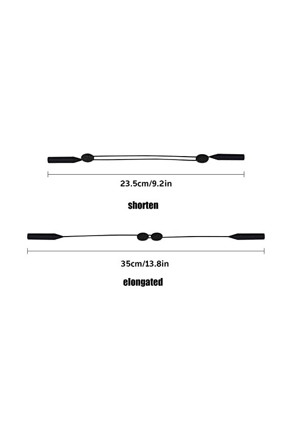 Lot de 3 sangles de lunettes de sport, cordon de lunettes réglable, support de lunettes de soleil en silicone antidérapant, s