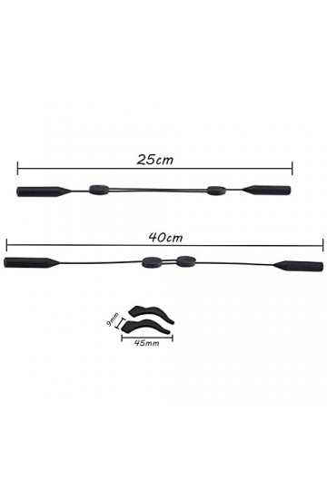 Hazrcvr 4 Pièces Cordons Lunettes Reglables​ Retenue de Lunettes Silicone Attache Lunette Sport Sangle Lunette Cordon Lunette