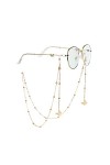 Chaîne de lunettes de soleil pour femme - Avec cordon - Pour lunettes de soleil et de lecture - Doré, Étoiles, 70 cm