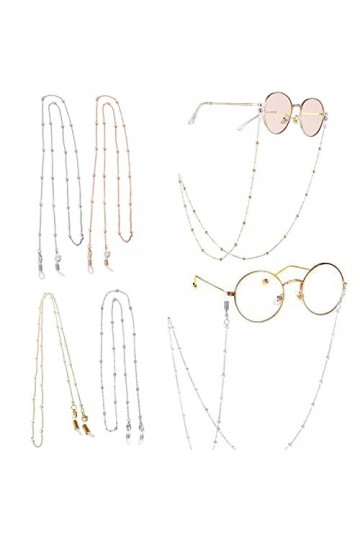 4 Pièces Chaîne Lunettes de Soleil Chaîne Lunettes Cordon Titulaire Chaîne Collier Masque Chaîne Lunettes Sangle Titulaire La