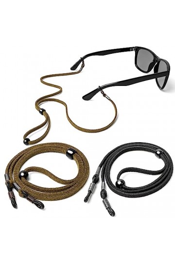 rootful.® URBAN Cordon à lunettes en cuir PU de qualité supérieure Lot de 2 pour lunettes de soleil et de lecture | Cordon à 