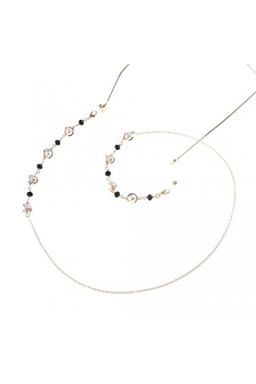 KEMUDO Lunettes Longe Chaînes De Lunettes for Femmes Cristal Perlé Autour De La Sangle De Cou Élégant Cordon Porte-Lunettes C