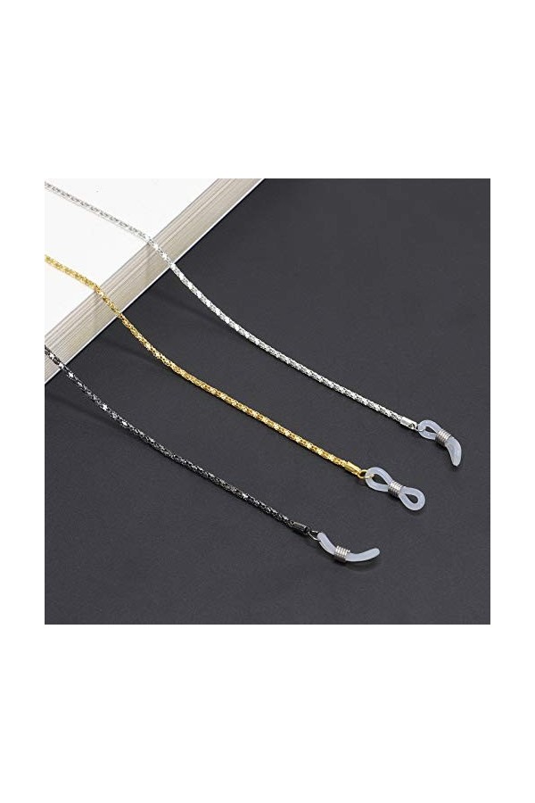 Cordon Accrocher Sangle Lunettes De Soleil Pour Femmes Antidérapant Corde Cou Lanière Lunettes Chaîne Bijoux-Argent