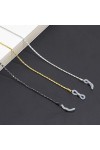 Cordon Accrocher Sangle Lunettes De Soleil Pour Femmes Antidérapant Corde Cou Lanière Lunettes Chaîne Bijoux-Argent