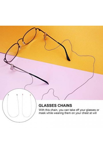 EXCEART 2Pcs Porte-Chaîne Sangles Chaînes Perles Réglables Lunettes de Retenue Cordon de Couverture de Visage Lanière Sangle 