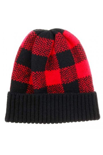 CRUOXIBB Bonnet dhiver en Tricot épais et Chaud Motif tête de Mort - Noir - 50-60 cm