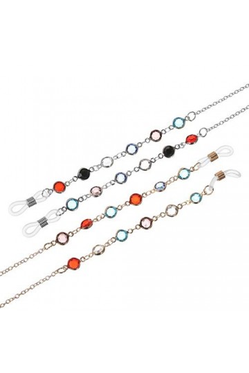 FANTESI Lot de 2 chaînes de lunettes, chaîne de lunettes, cordon de lunettes de soleil pour femme, multicolore, M