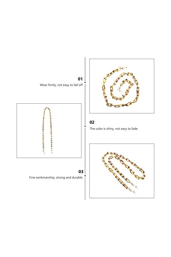 EXCEART Chaîne De Masque Chaîne De Lunettes Chaînes De Lunettes De Soleil Pour Femmes Cordons De Lunettes Clip De Couverture 