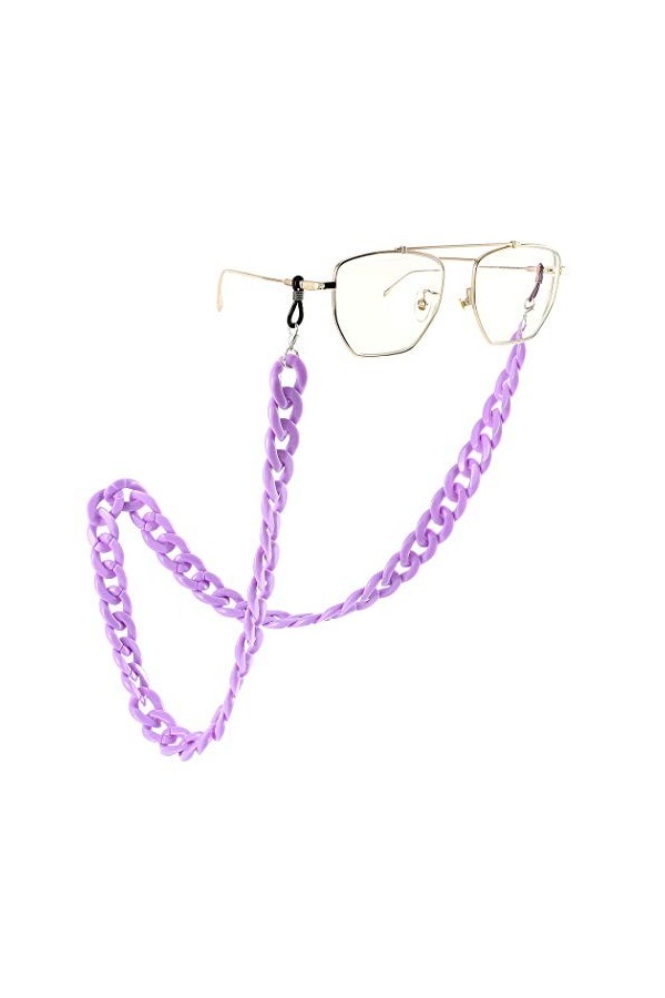 Sethain Sonnenbrille Halter Gurt Lila Acryl Twist Verknüpfung Brille Kette Gesicht Abdeckung Ketten Brillen Halter Brille Gur