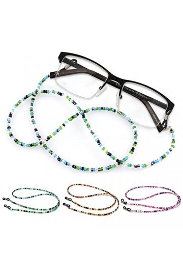 KOOKZ Lot de 3 chaînes de lunettes antidérapantes pour femme - Cordon de lunettes de soleil - Cordon de lunettes de soleil - 