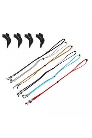 Sgehai 6 Pièces Cordon Lunettes Femme,Cordon Lunette,Cordon Lunettes Homme + 8 Monture de Lunettes en Silicone Antidérapante