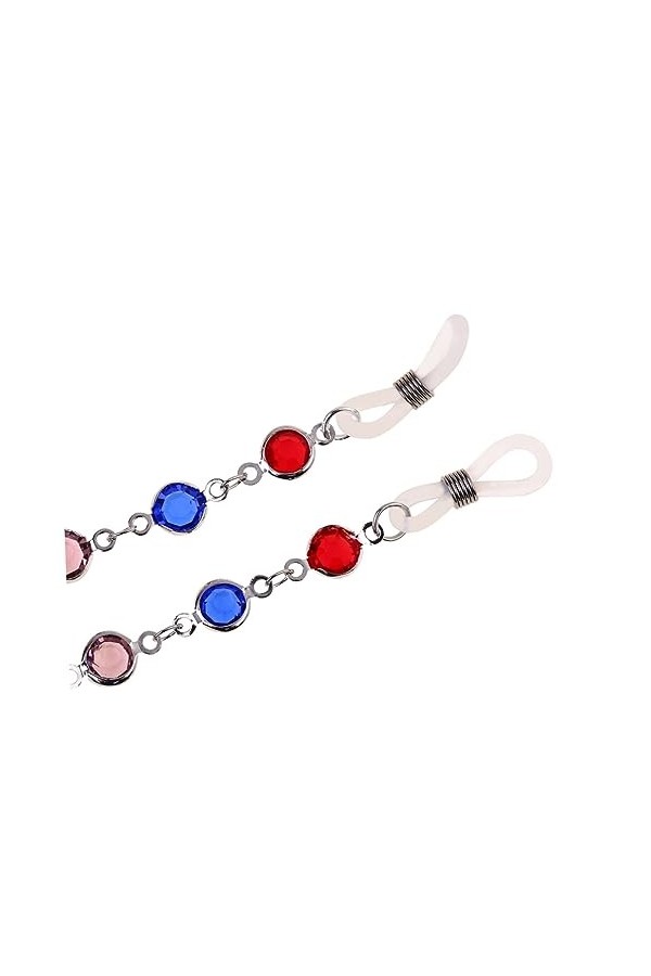 ULTECHNOVO Lanière Perlée Harnais De Sécurité Lanière Lunettes De Soleil Lanière Argent Lunettes Porte-Lunettes De Soleil Por