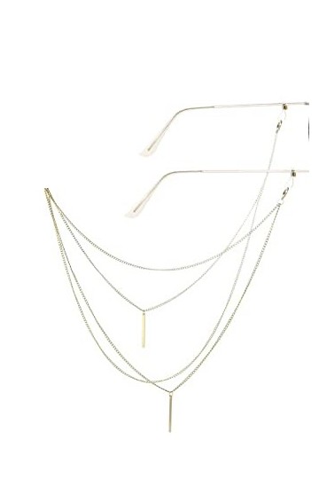 DUNEL Chaînes Lunettes lanière for Femmes Pendentif en métal Double Couche Masque chaînes Mode Cordon Lunettes chaîne chaîne 