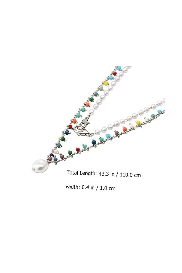 GALPADA 1Pc Chaîne Suspendue Chaîne De Lunettes De Soleil Perlée Couverture Du Visage Laisse Colliers Pour Femmes Colliers De