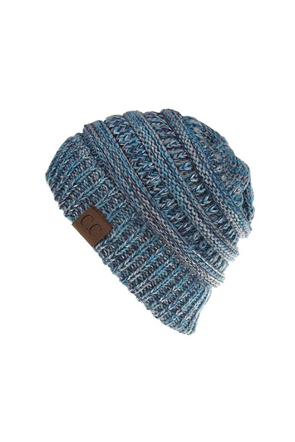 Yixda Bonnet dhiver unisexe Messy High Bun - Gris - Taille Unique