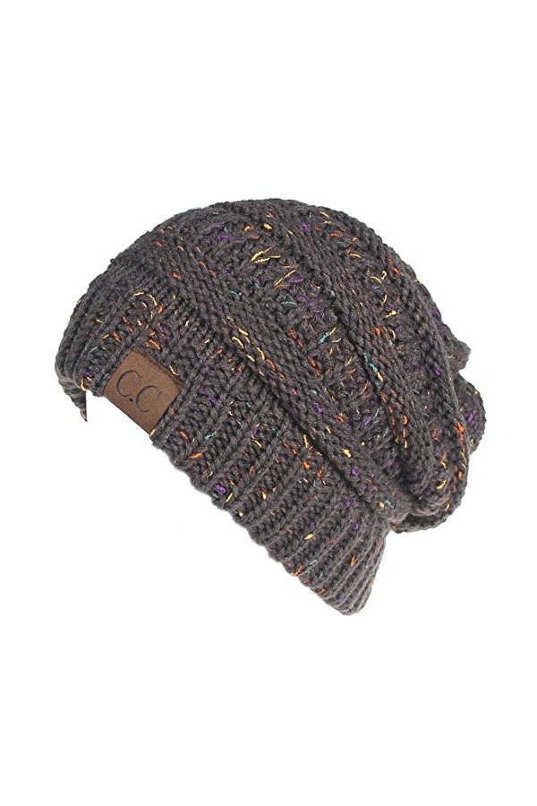 Yixda Bonnet dhiver unisexe Messy High Bun - Gris - Taille Unique