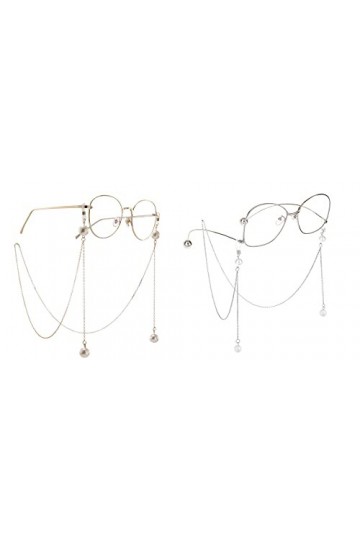 TBoxBo Lot de 2 paires de cordons de lunettes de vue vintage tissés multicouches avec perles pour lunettes de soleil - Chaîne