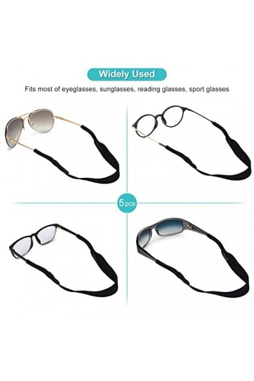 Weojeviy 5 Pièces Lunettes de Sport élastique Cou Sangle Retenue Cordon Chaîne Support Longe pour Lunettes