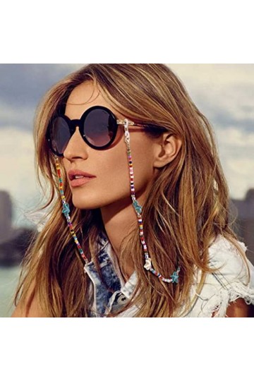 Bohend Bohème Perle Chaînes à lunettes 2 pièces Étoile de mer Chaîne de masque facial Or Chaîne de lunettes Lunettes de solei