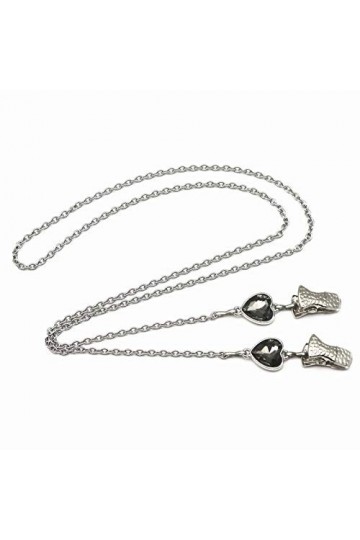 Chaîne de lunettes en forme de cœur avec strass pour femme, b, taille unique