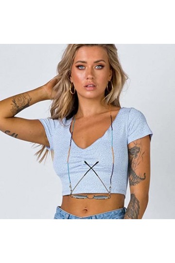 Bohend Bohème La plume Chaînes à lunettes 2 pièces Perle Chaîne de masque facial Chaîne de lunettes Lunettes de soleil Chaîne