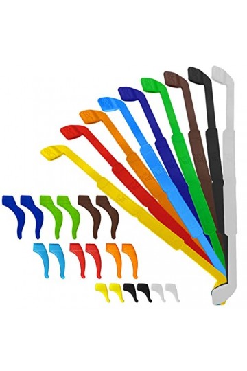 SENHAI Lot de 9 sangles de lunettes antidérapantes en silicone pour enfants et adultes avec 9 couleurs différentes, 3 tailles