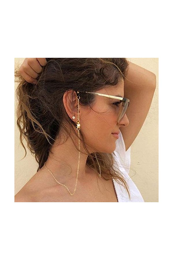 Bohend Mode Strass Chaîne de lunettes Or Star Chaîne de masque facial Femmes Chaîne de lunettes de soleil Accessoires Pour le