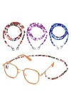 Lushly 5 Pièces Chaine à Lunettes Perles, Chaine à Lunettes Femme, Colorées Lunettes Perlées, Chaînes de Lunettes Antidérapan