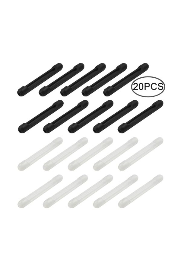 YuCool Lot de 10 paires de coussinets en silicone pour lunettes de vue - Embouts de branches de lunettes - Crochet doreille 