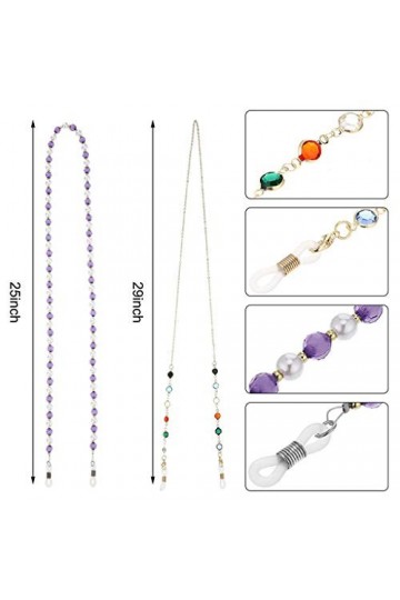 8 Pièces Titulaire Chaîne Collier pour Masque Chaînes de Lunettes Lanière de Lunettes de Soleil avec Perle Chaînes de Rétenue