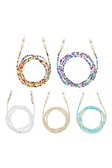 SIOPPKIK 5 Pièces Chaine a Lunette,Cordon Lunettes Femme, Chaine pour Lunettes Femme,Attache Lunettes,Chaîne Lunettes Femme,C