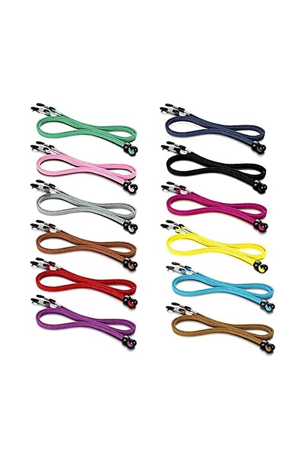 Basicon 12 pièces de chaînes pour avant-œillets, cuir PU réglable Sangle de retenue des avant-yeux Lunettes de soleil Sangles