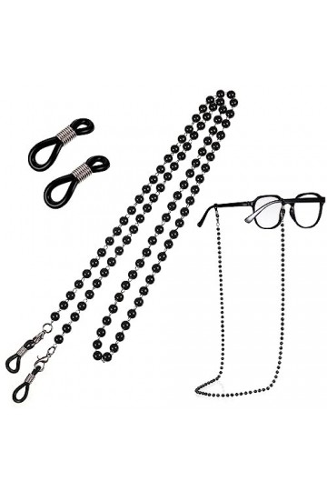 Xinjieda 1 chaîne de lunettes avec perles et perles - Cordon antidérapant léger pour lunettes de soleil - Chaîne de lunettes 