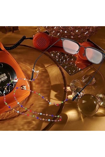 Sosoport Porte-Chaîne De Lunettes Porte-Lunettes En Perles De Verre Autour Du Cou Porte-Chaîne De Lunettes Cordon Cordon De M