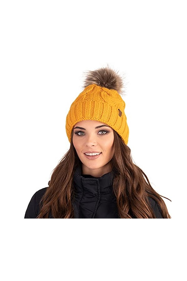 VIVISENCE Filloo Bonnet Et Écharpe Ensemble dhiver 7014Kmpl, Orange,UNI