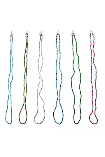 iplusmile Lunettes De Sport 6Pcs Visage Couvrant Lanière Chaîne Perlée De Lunettes Lunettes Cordon Porte Perlé Colliers Anti 