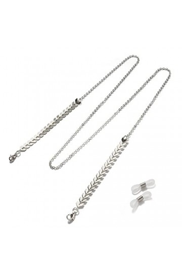 WEPINS Chaînes de Lunettes de Sangle for Femmes Chaînes de Masque en métal Cordon de Lunettes de Mode Anti-Perte Color : Arg