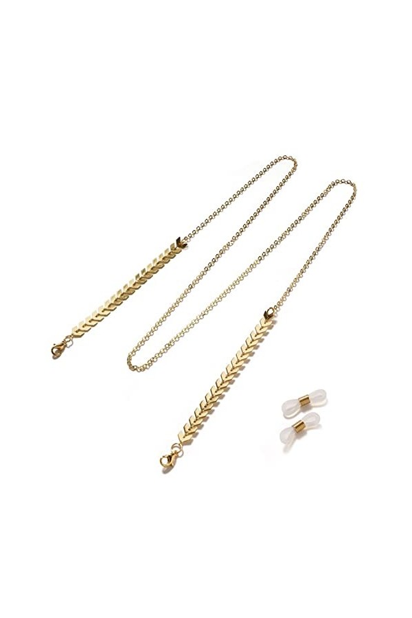 WEPINS Chaînes de Lunettes de Sangle for Femmes Chaînes de Masque en métal Cordon de Lunettes de Mode Anti-Perte Color : Arg