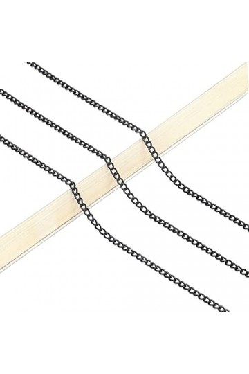 Gyrosphere Chaînes de Lunettes Sangle de Lunettes for Femmes Collier en métal Noir Anti-Perdu Cordon élégant Porte-Lunettes C