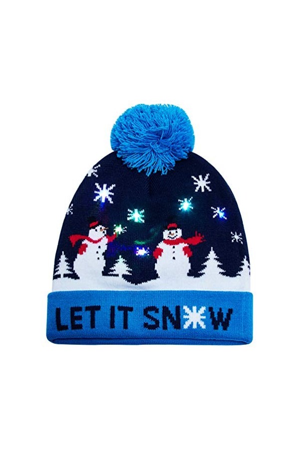 AIDEAONE Bonnet Tricoté,LED Chapeau dhiver Unisexe Ski Hiver Chapeaux