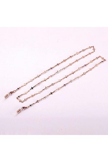 YUNHOME Chaîne De Lunettes Cordon Lunettes Chaine Lunette Lunettes De Soleil Croix en Acier Inoxydable Lecture Chaîne Verres 