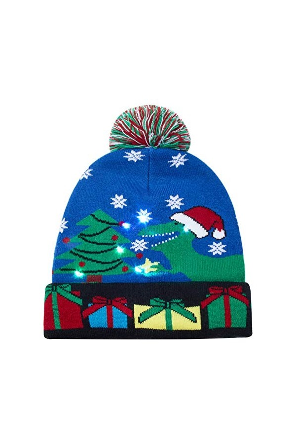 AIDEAONE Bonnet Tricoté,LED Chapeau dhiver Unisexe Ski Hiver Chapeaux