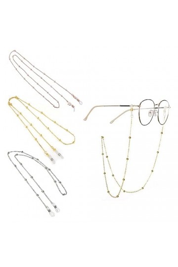 Lot de 3 chaînes de lunettes de soleil, sangle de lunettes de soleil, chaîne de lunettes de soleil solide pour femme, cordon 